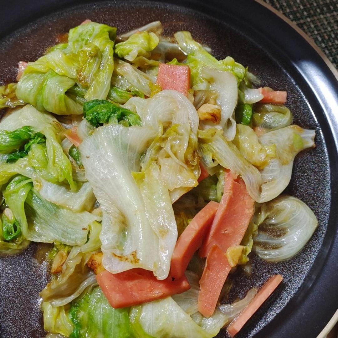 香菇火腿炒生菜