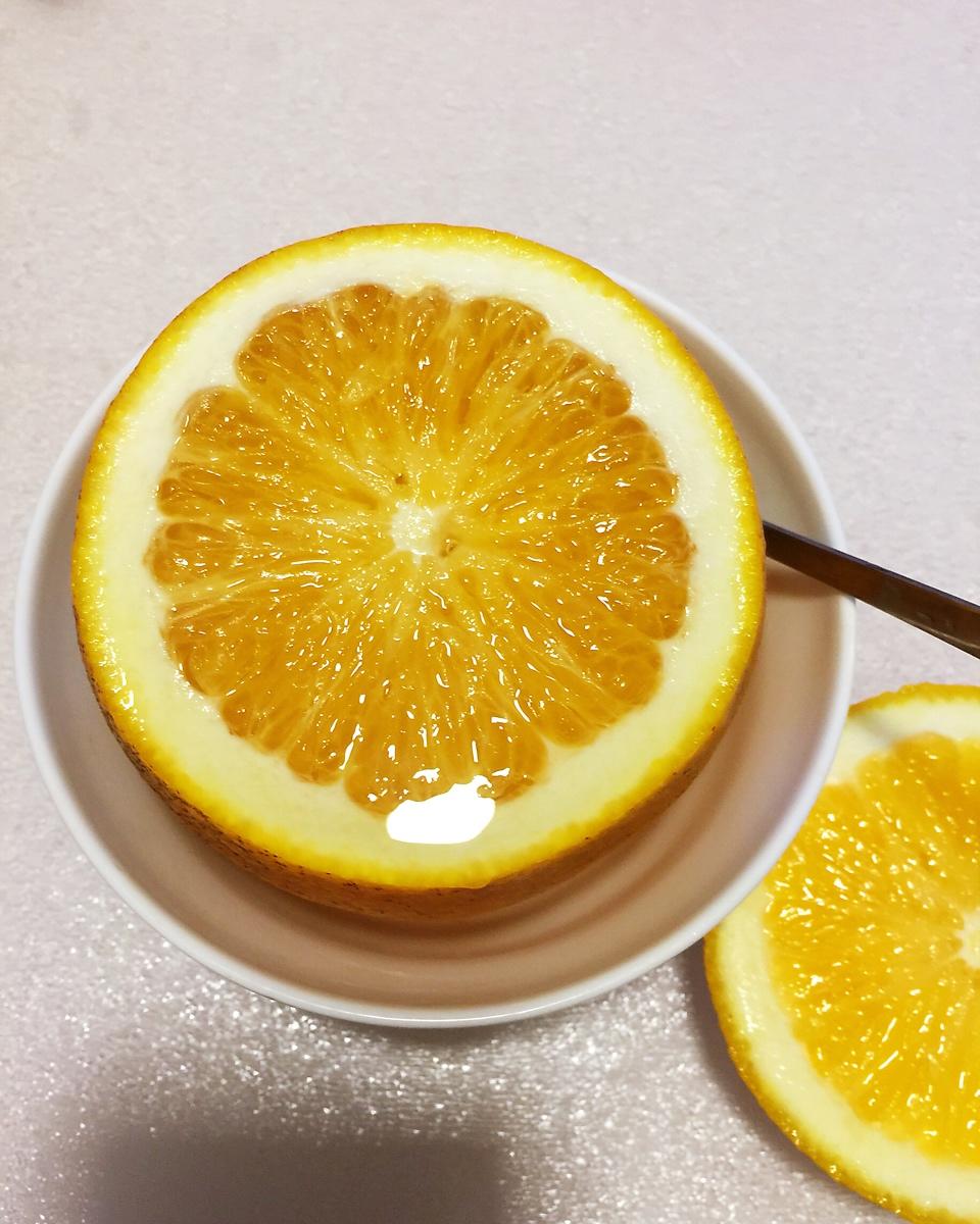 紫会纷飞做的盐蒸橙子治疗咳嗽