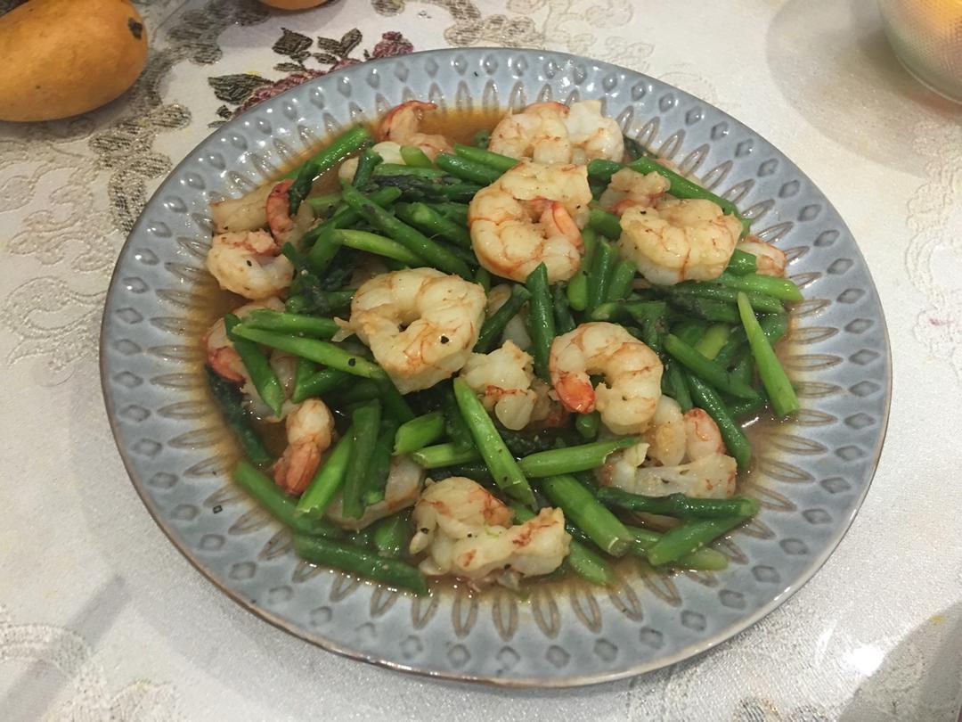 清炒芦笋虾仁