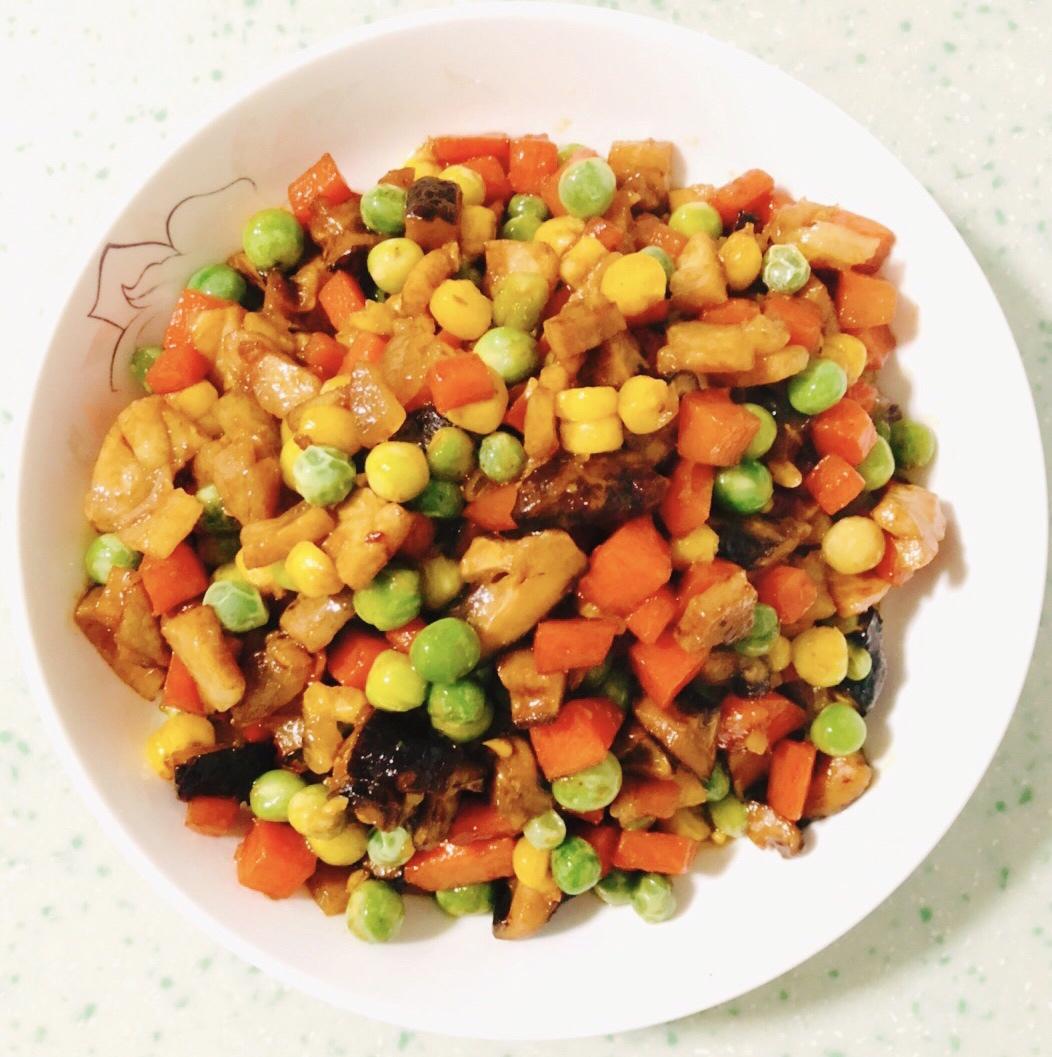 青豆玉米炒腊肉