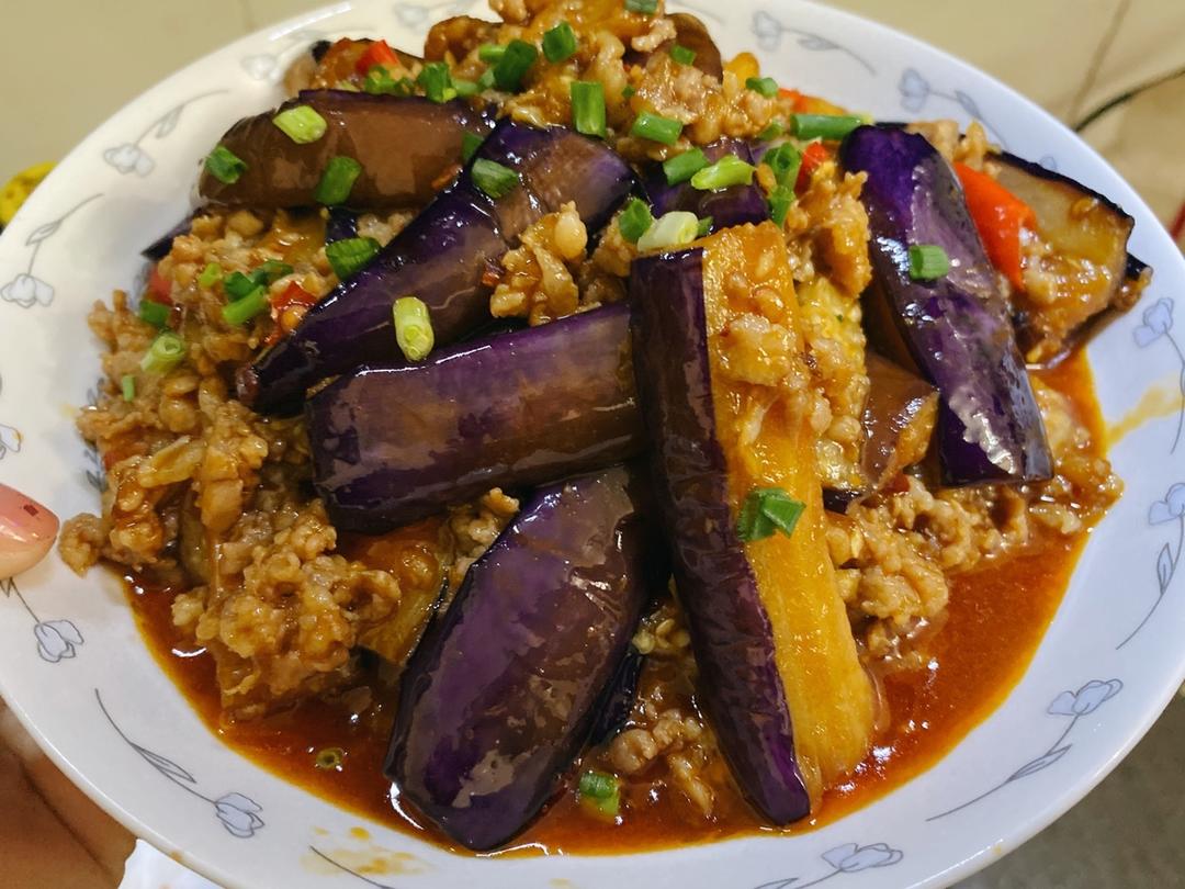 红烧肉沫茄子