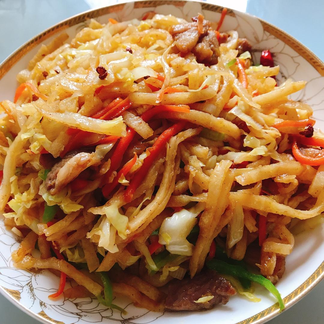 septemberon做的肉丝炒饼