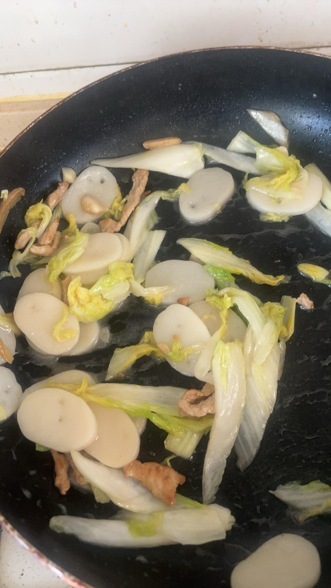 肉丝白菜炒年糕