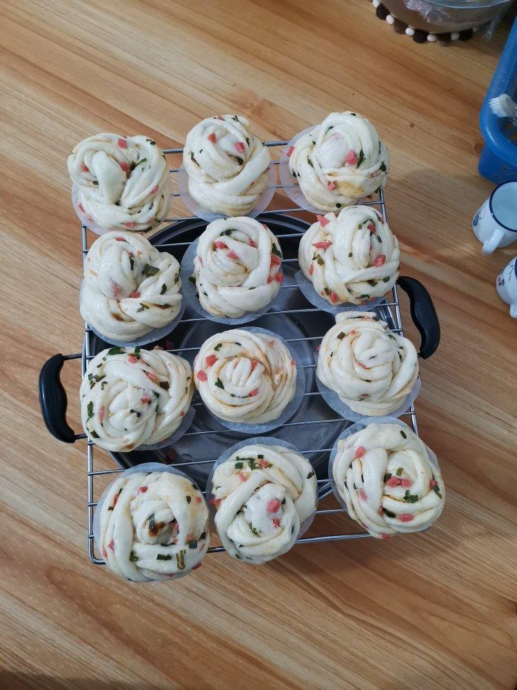 花卷 葱花火腿卷 香软可口(‼️一次发酵法 内附三种花卷整形做法)