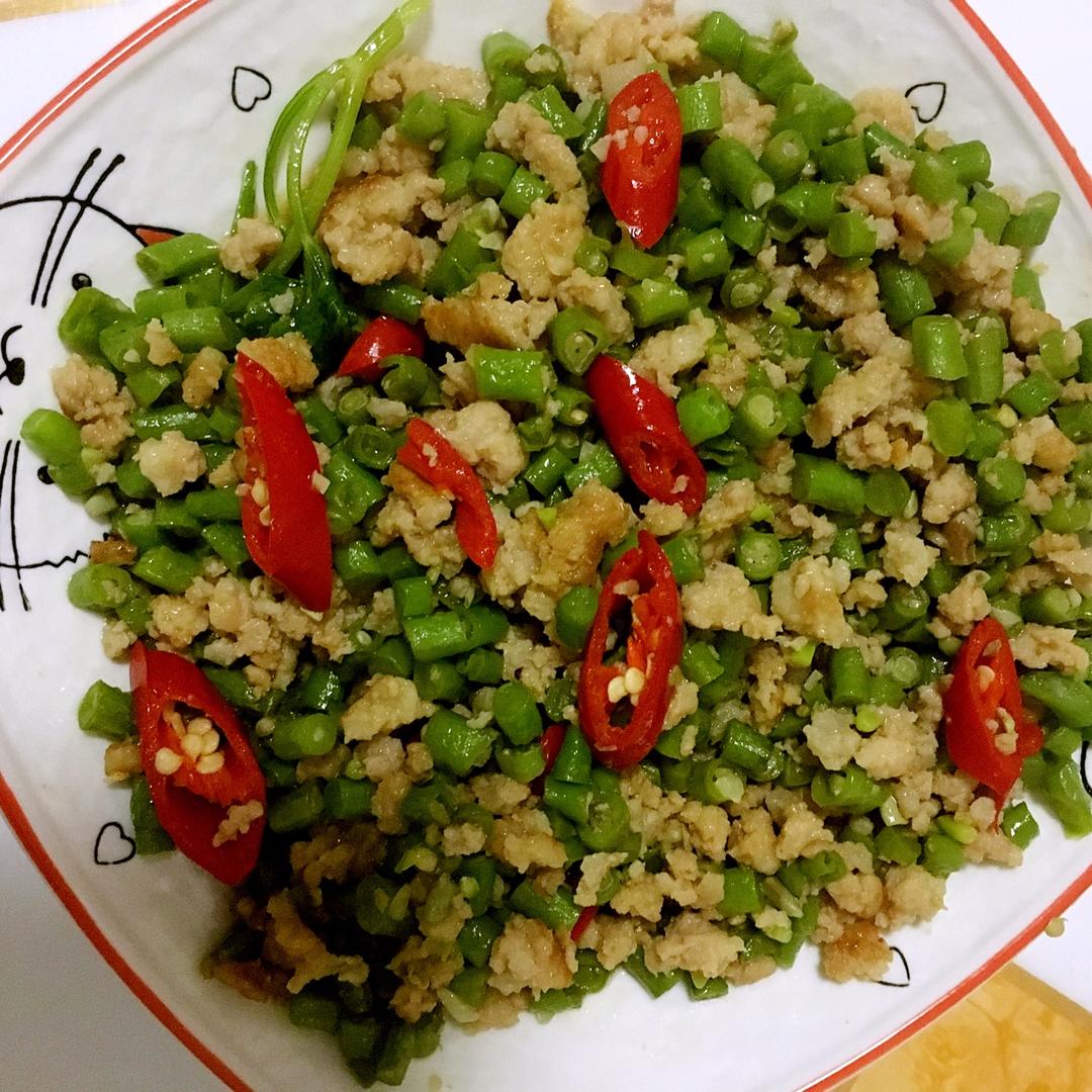 肉沫豆角下饭菜