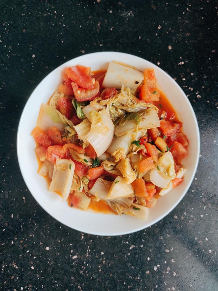 番茄炒娃娃菜的做法