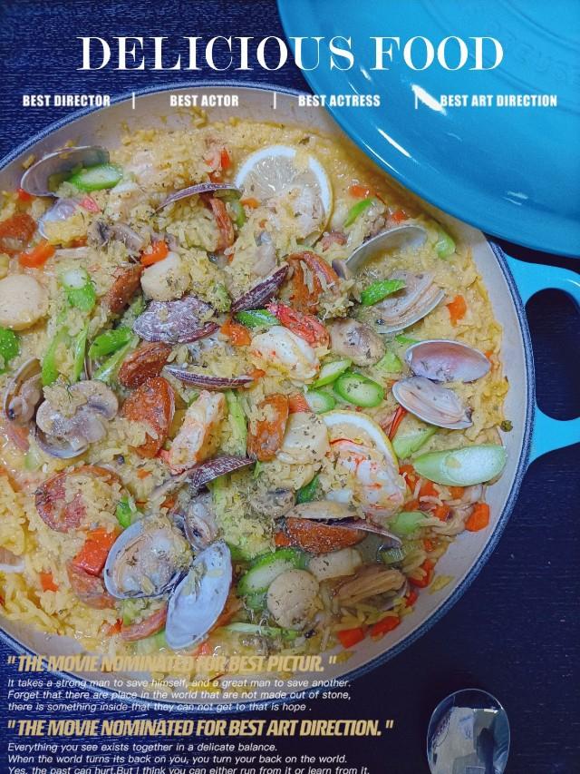 意式藏红花海鲜饭 seafood and saffron risotto