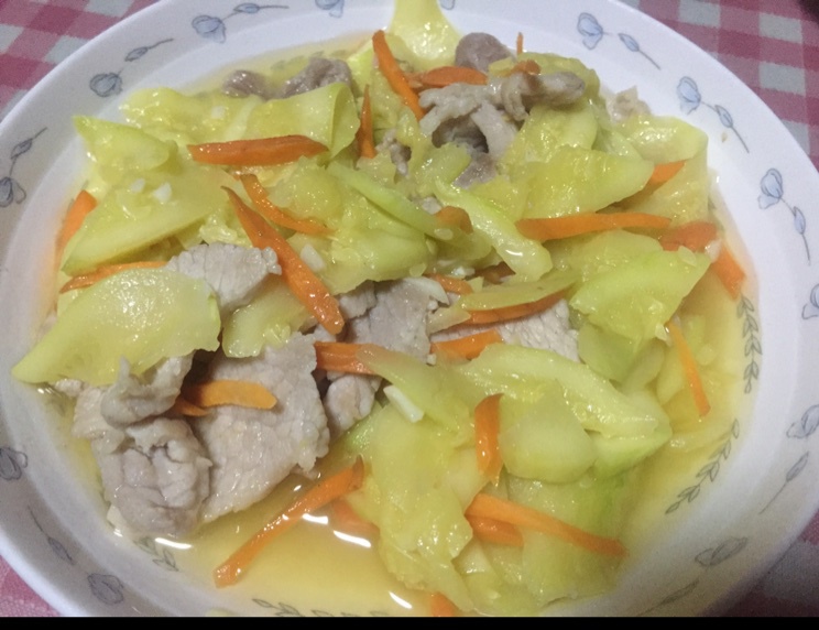 西葫芦炒肉片