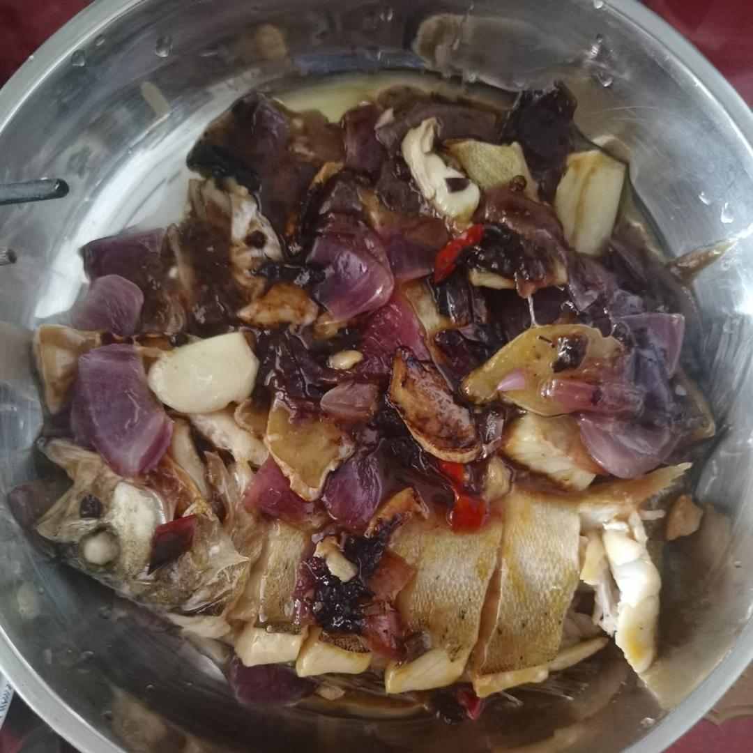 葱香焗鲈鱼