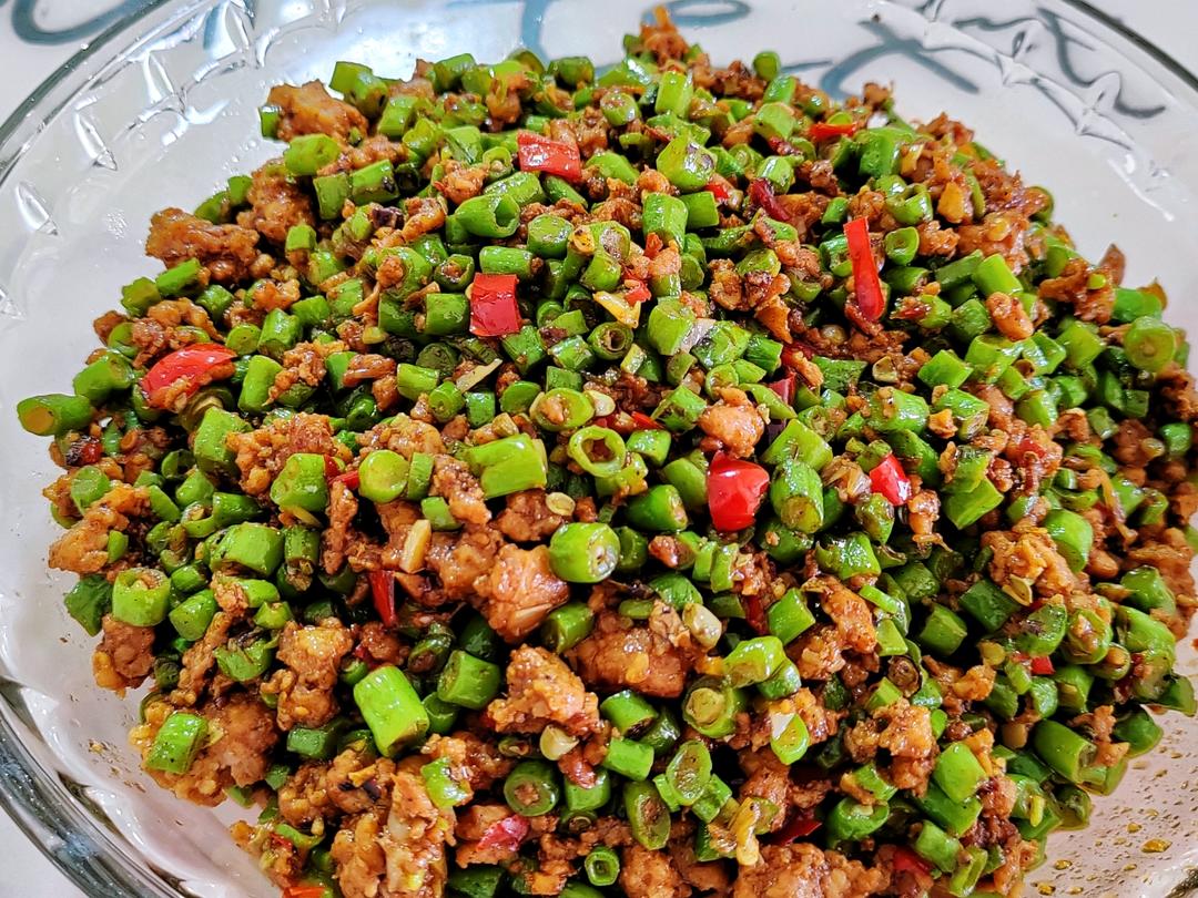 肉沫豆角下饭菜