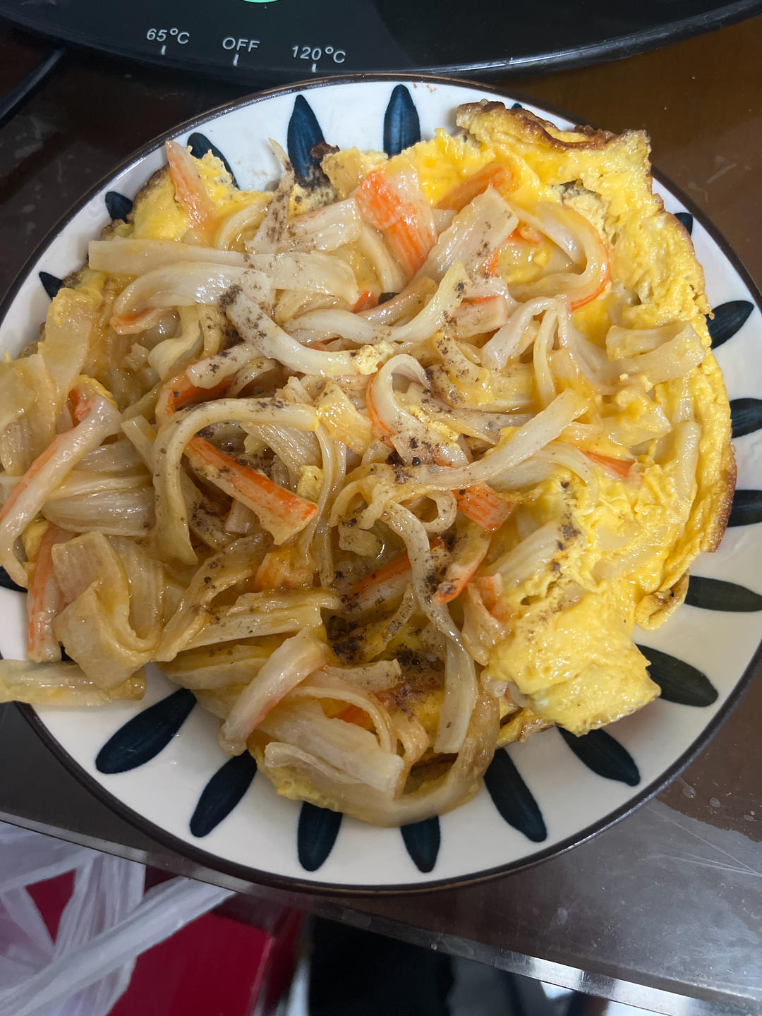 香嫩可口的蟹柳鸡蛋，太好吃了～