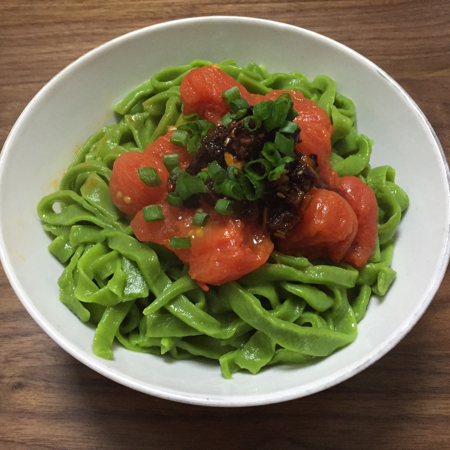 小鹰子做的菠菜面