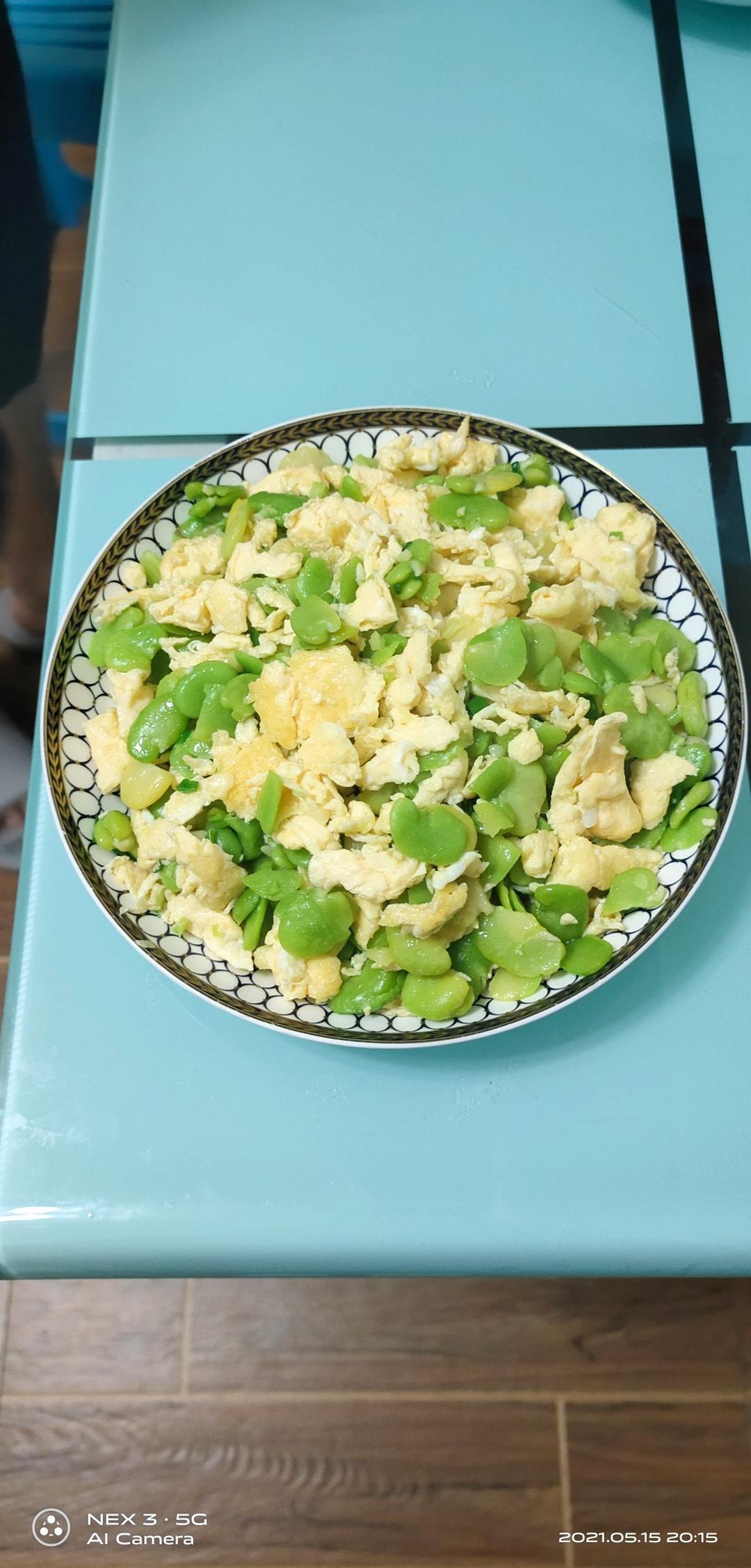 蚕豆米炒鸡蛋