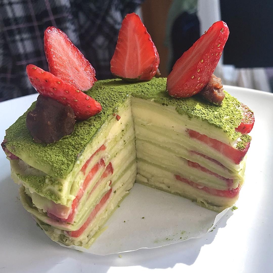 草莓抹茶千层蛋糕
