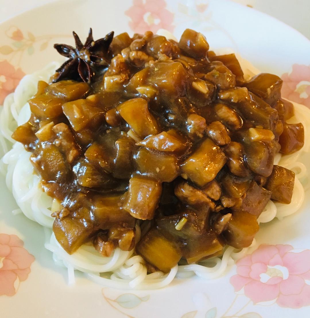 茄丁肉酱打卤面