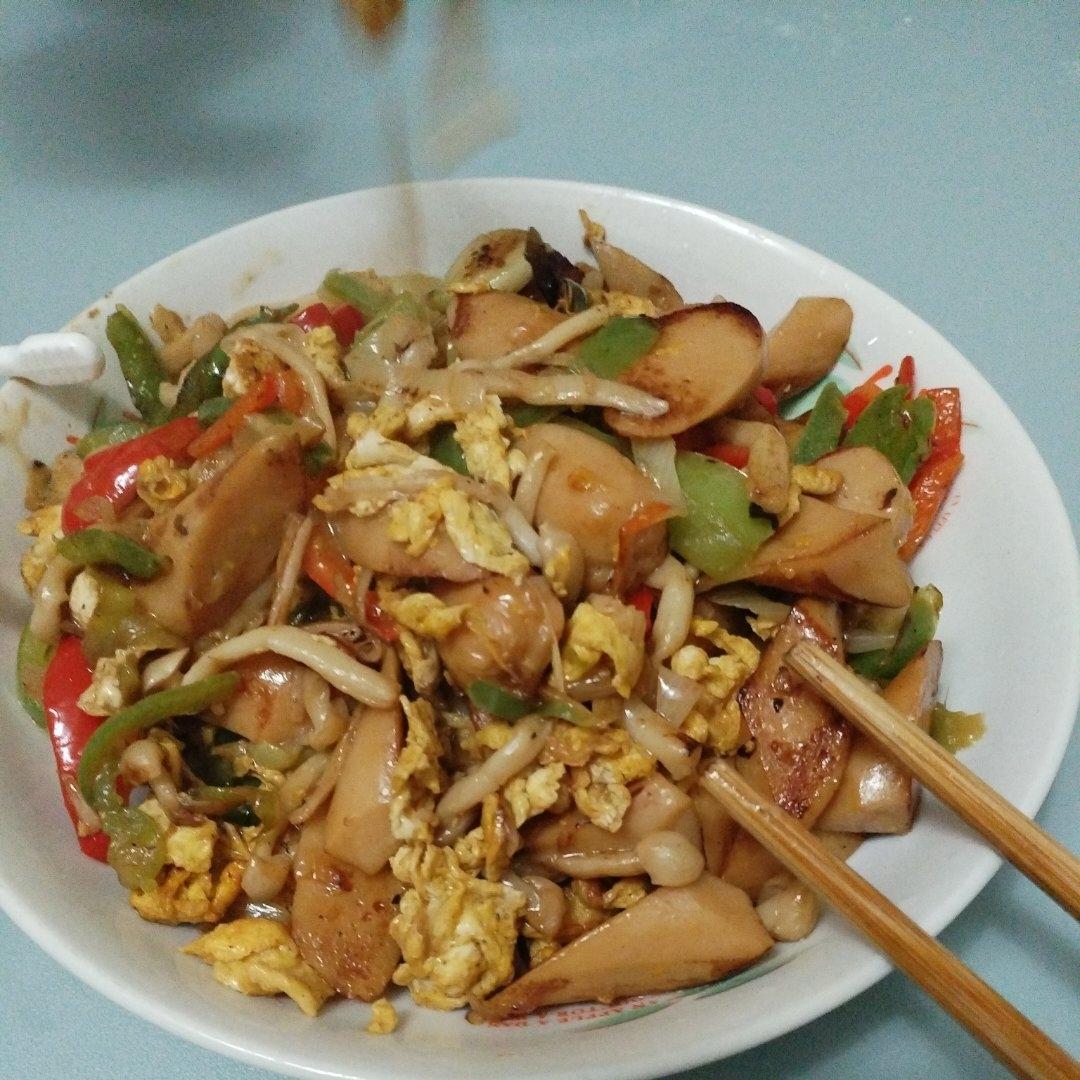白玉菇炒火腿