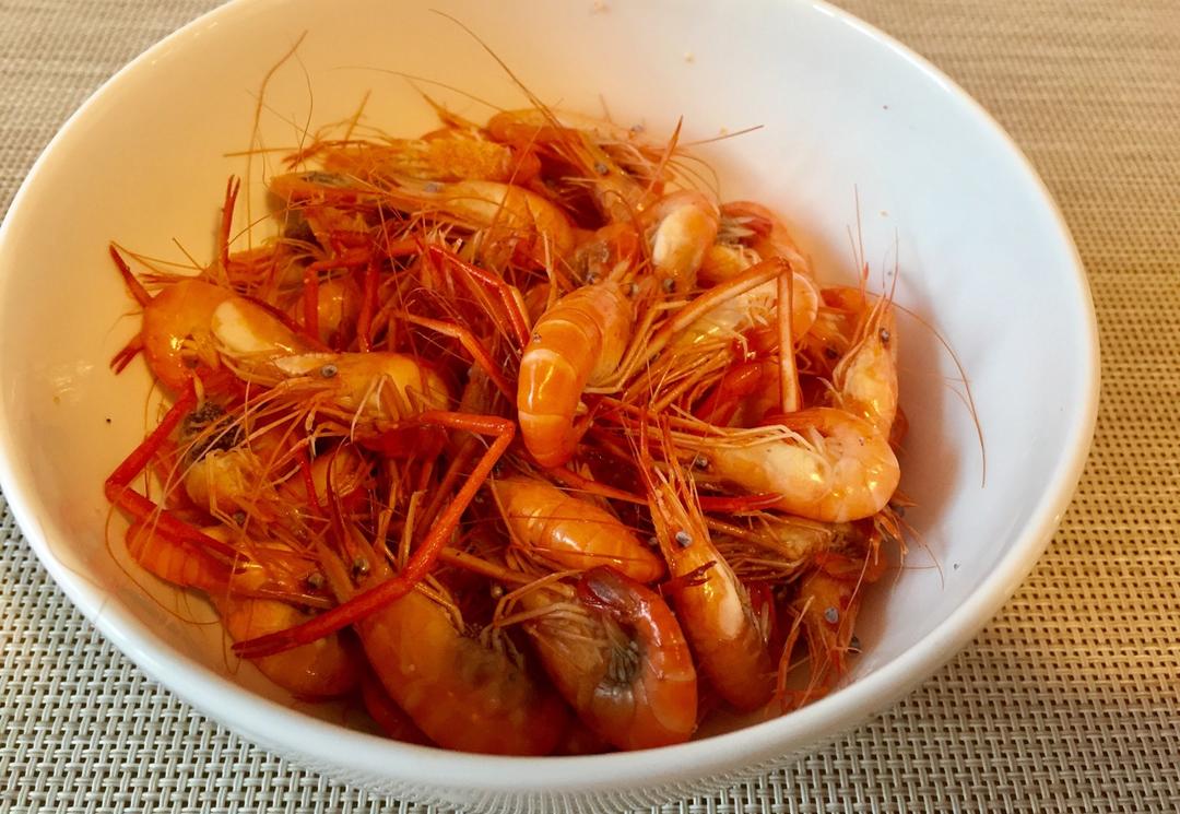 白灼河虾