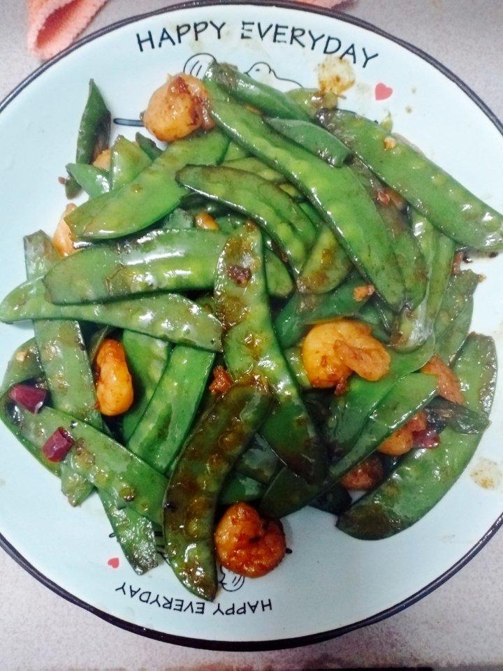 荷兰豆炒虾仁