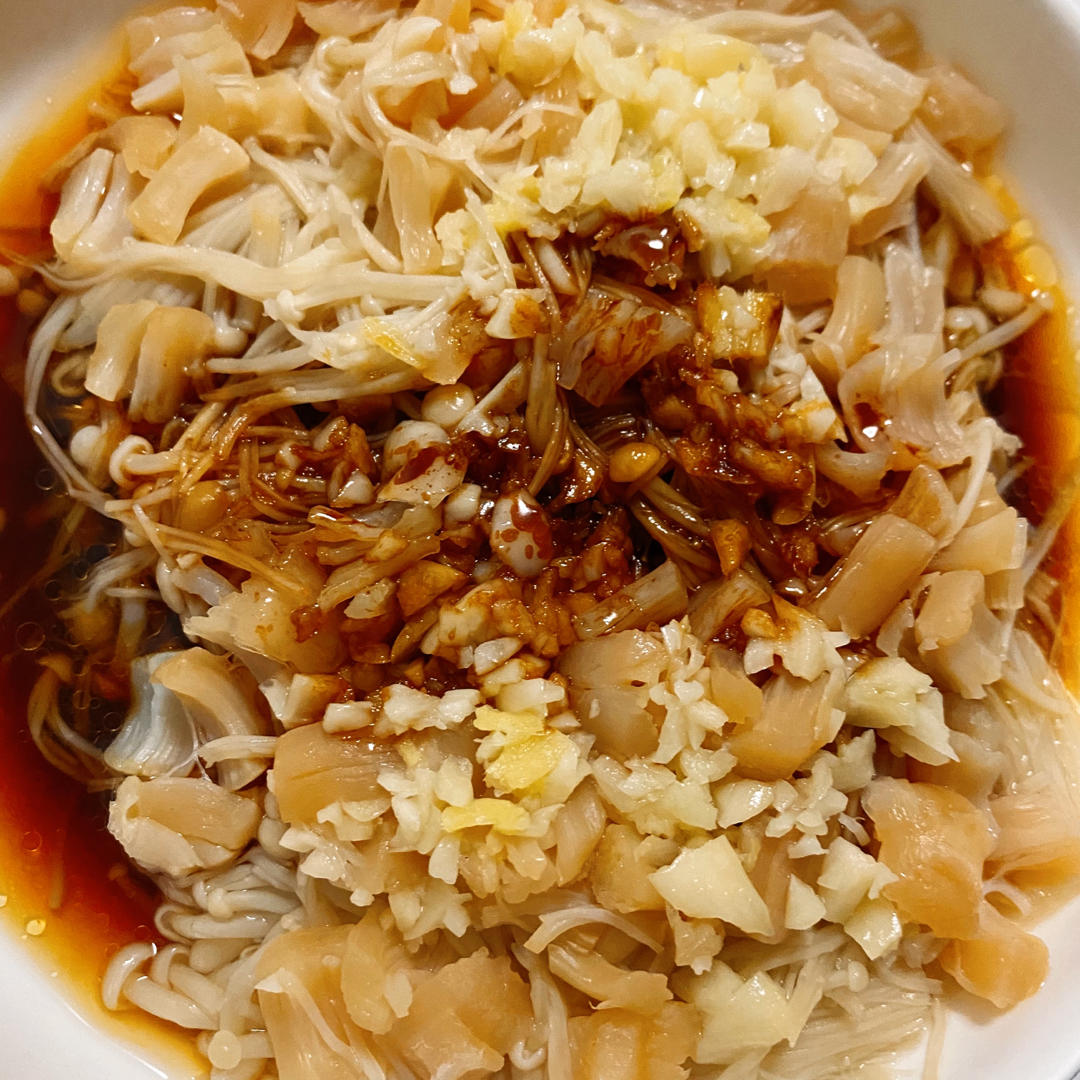 蒜蓉蒸金针菇 加干贝更鲜甜 低脂减肥快手菜