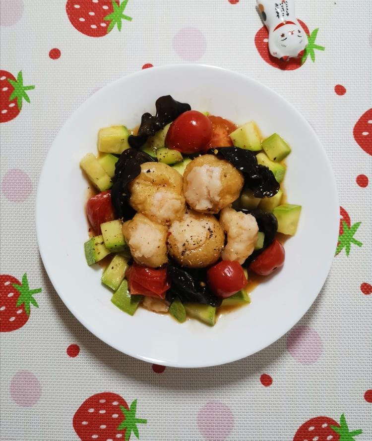 西葫芦面筋酿虾滑