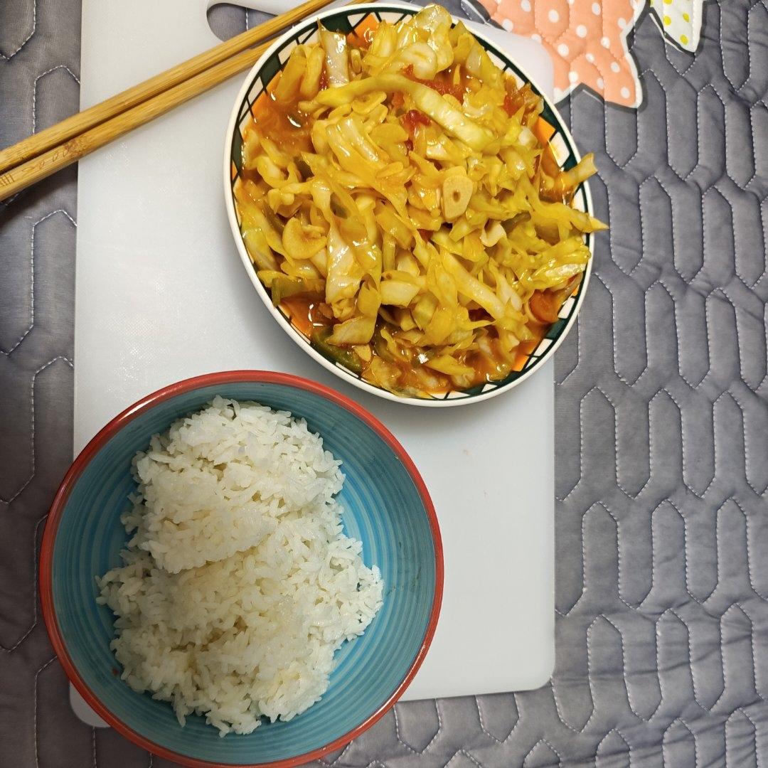 西红柿炒包菜