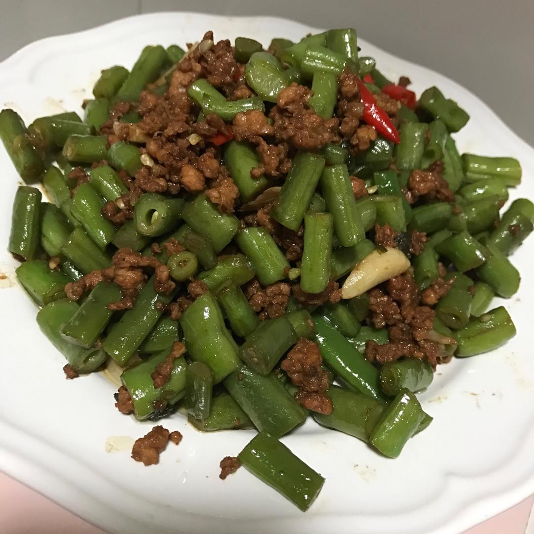 肉沫豆角下饭菜