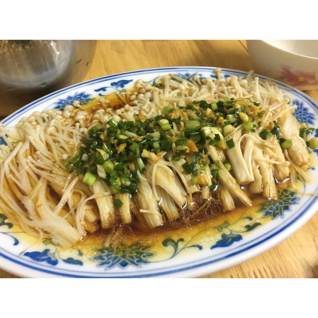 葱油蒸金针菇