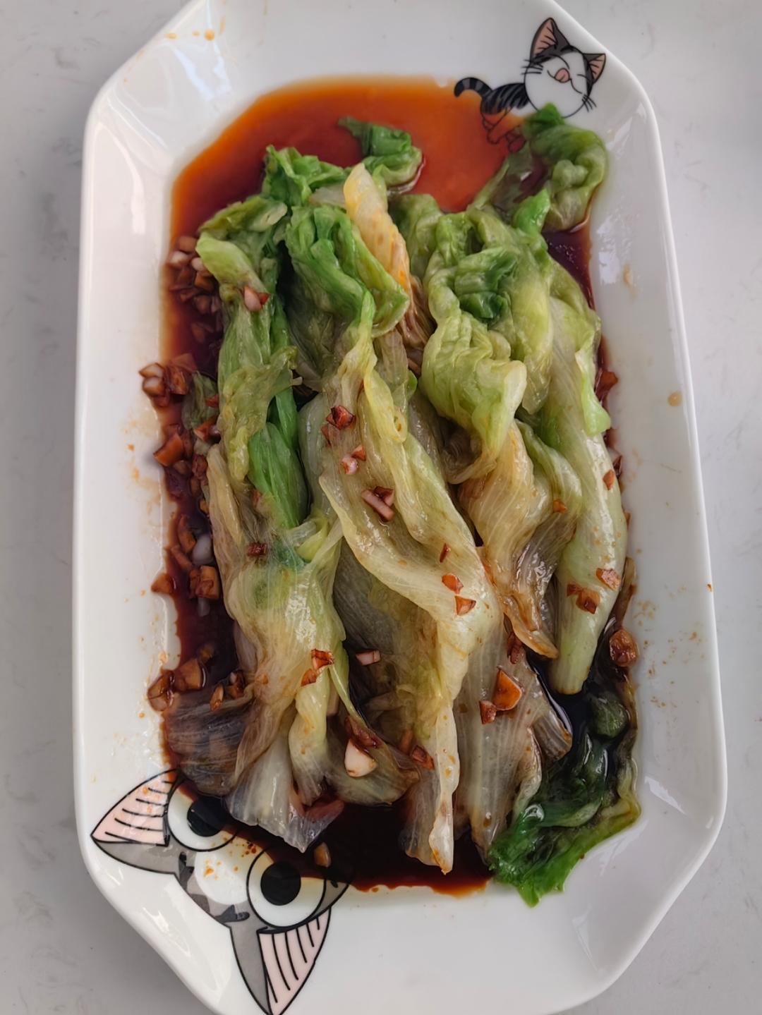 一点不输饭店的白灼罗马生菜