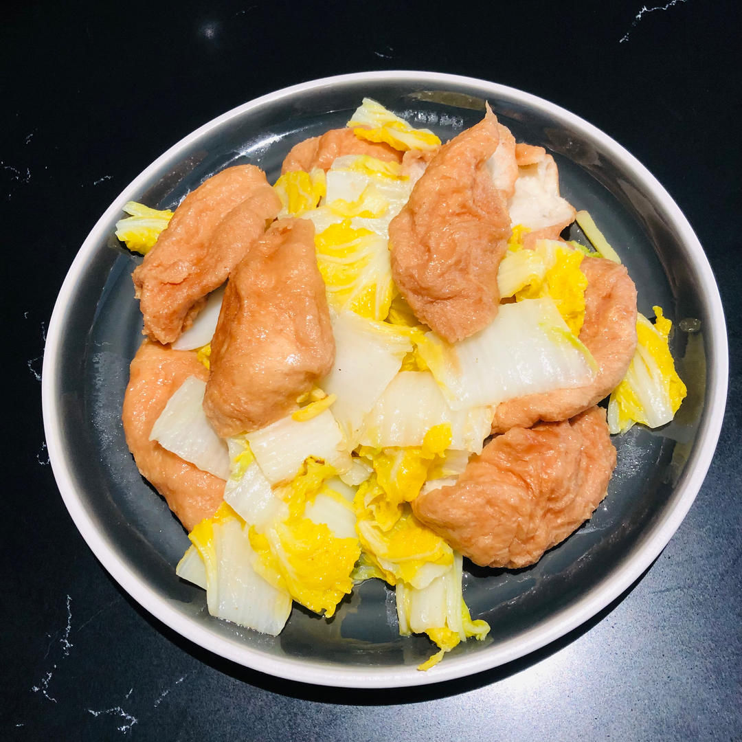 娃娃菜炒油面筋