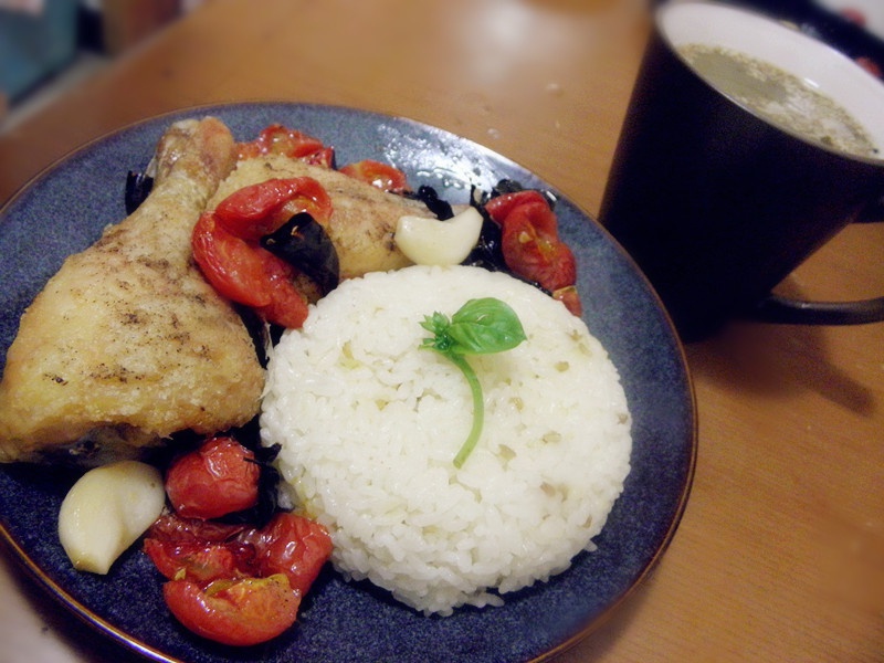番茄香蒜烤鸡腿