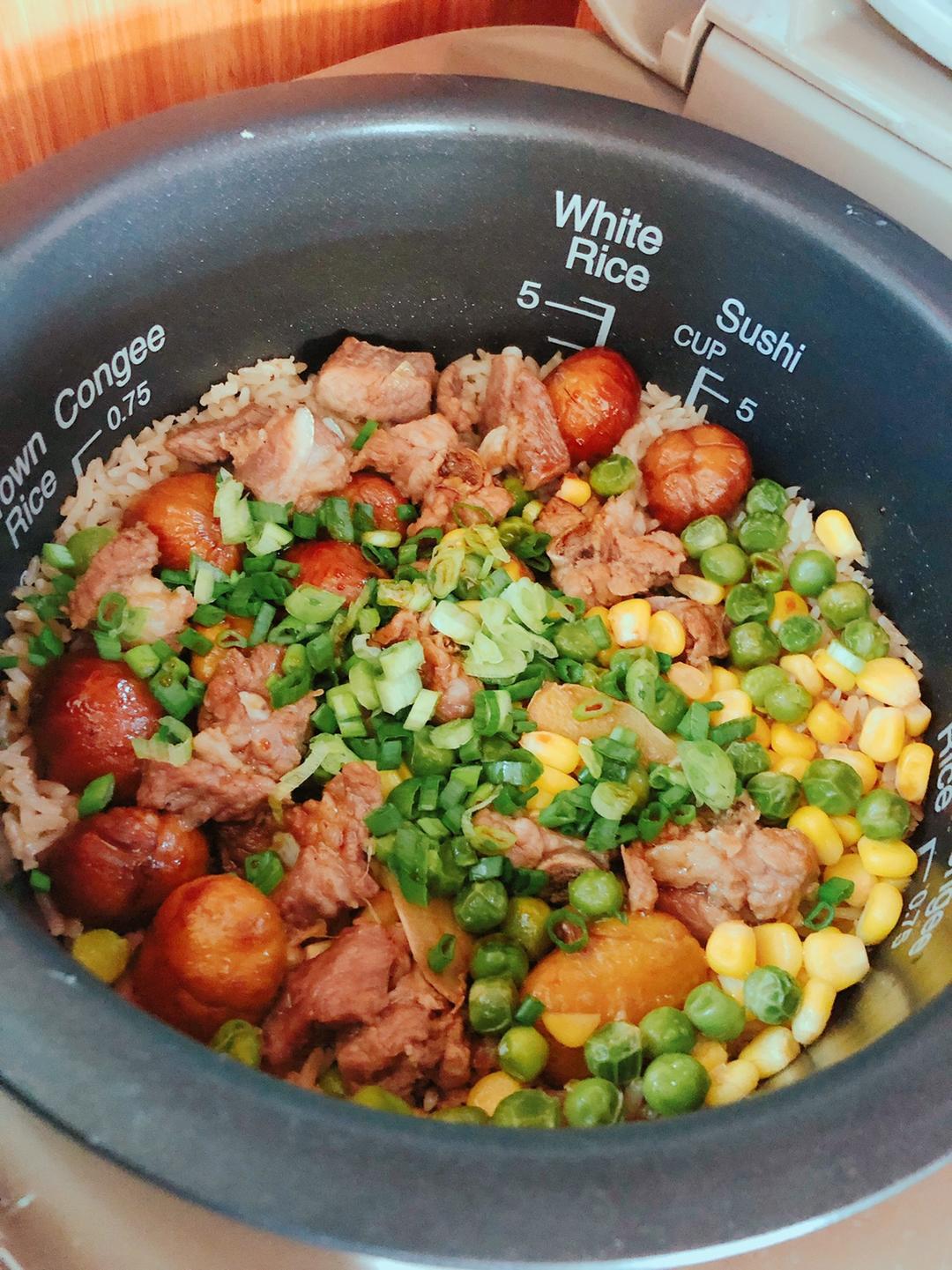 电饭锅版排骨板栗饭的做法