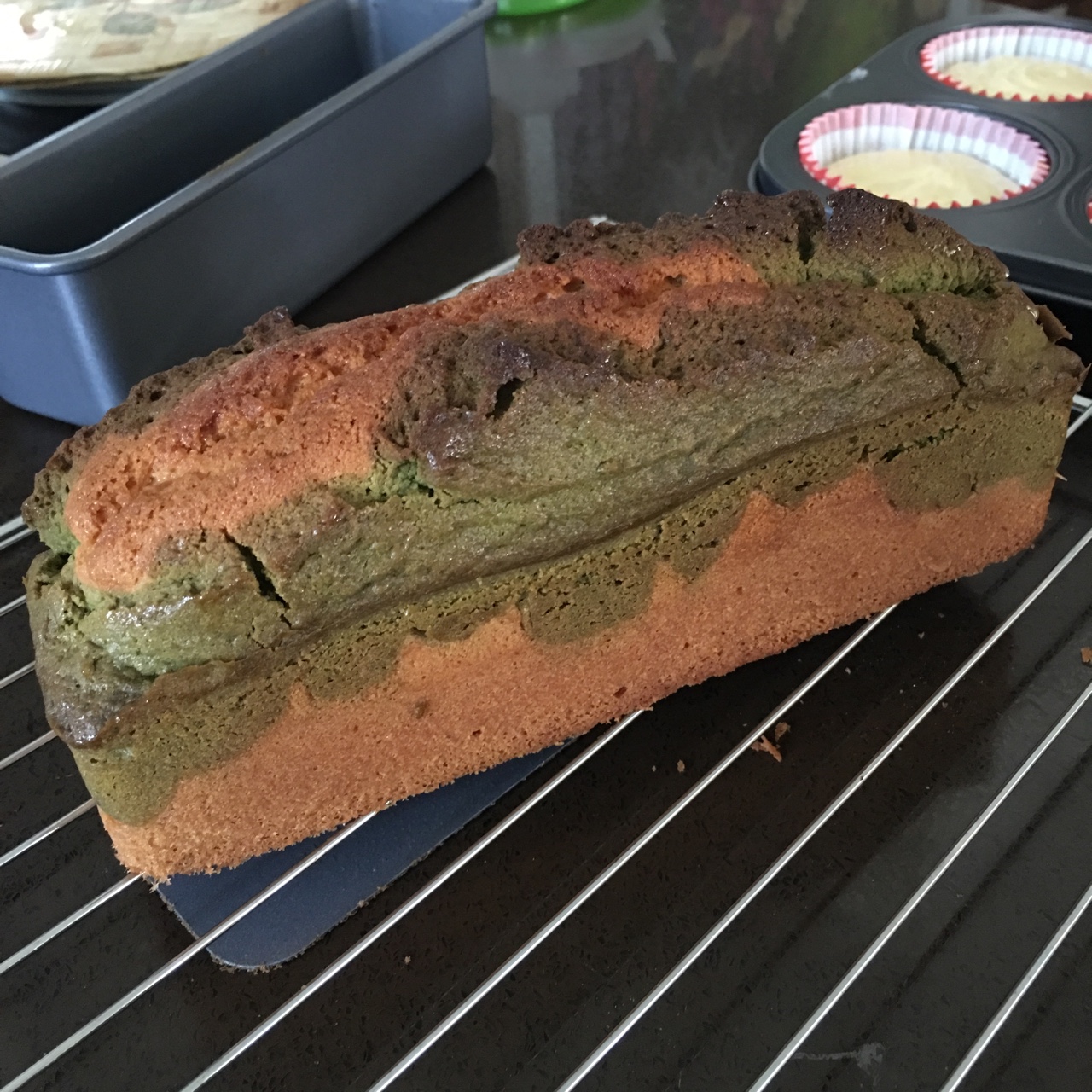 香草&抹茶双拼磅蛋糕（白菜磅）