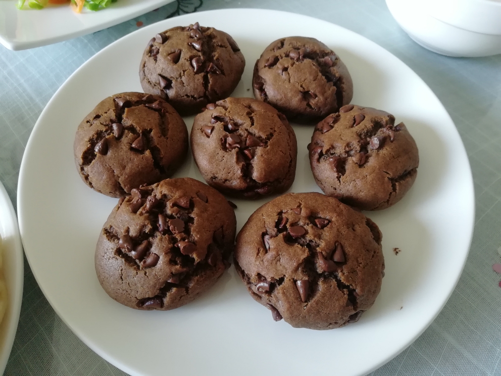 全麦面植物油低脂巧克力曲奇松软饼干的做法