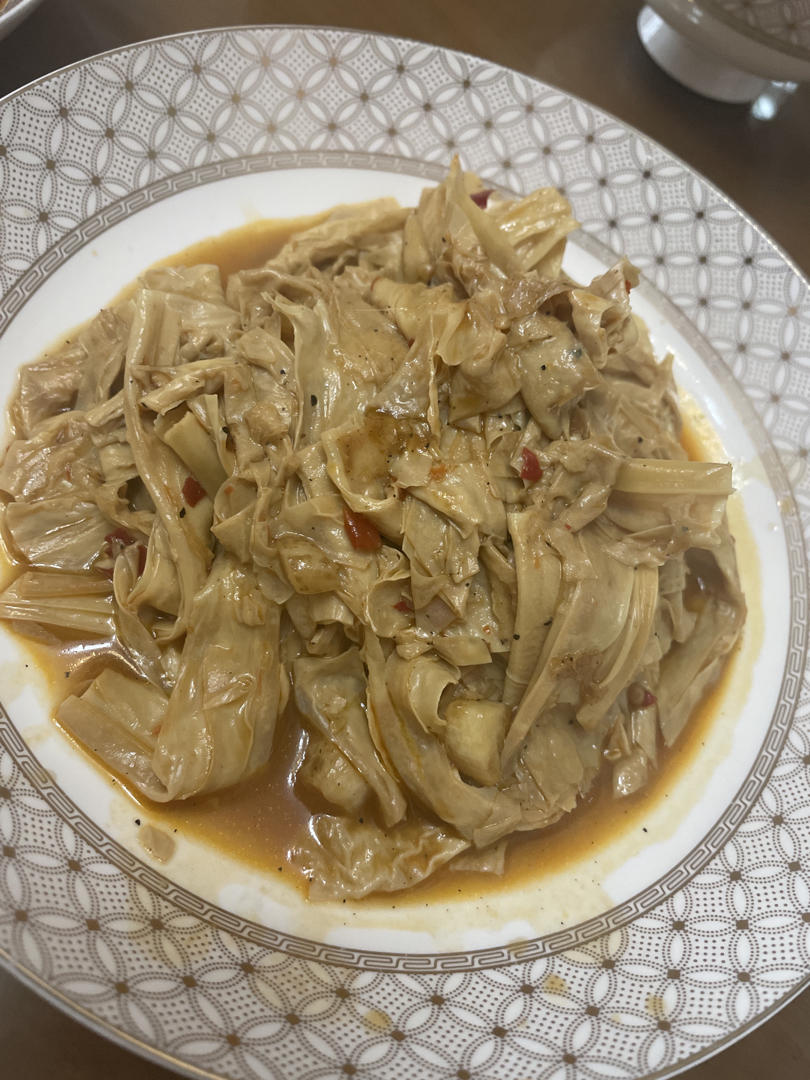 双椒烩炒豆油皮