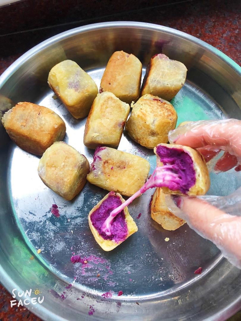 网红爆浆紫薯仙豆糕(低卡版)超长拉丝