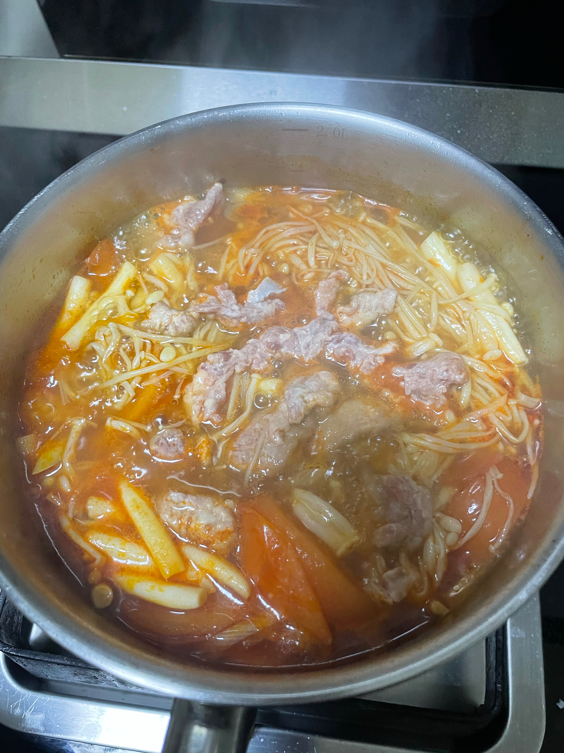 快手牛肉番茄汤的做法 步骤4