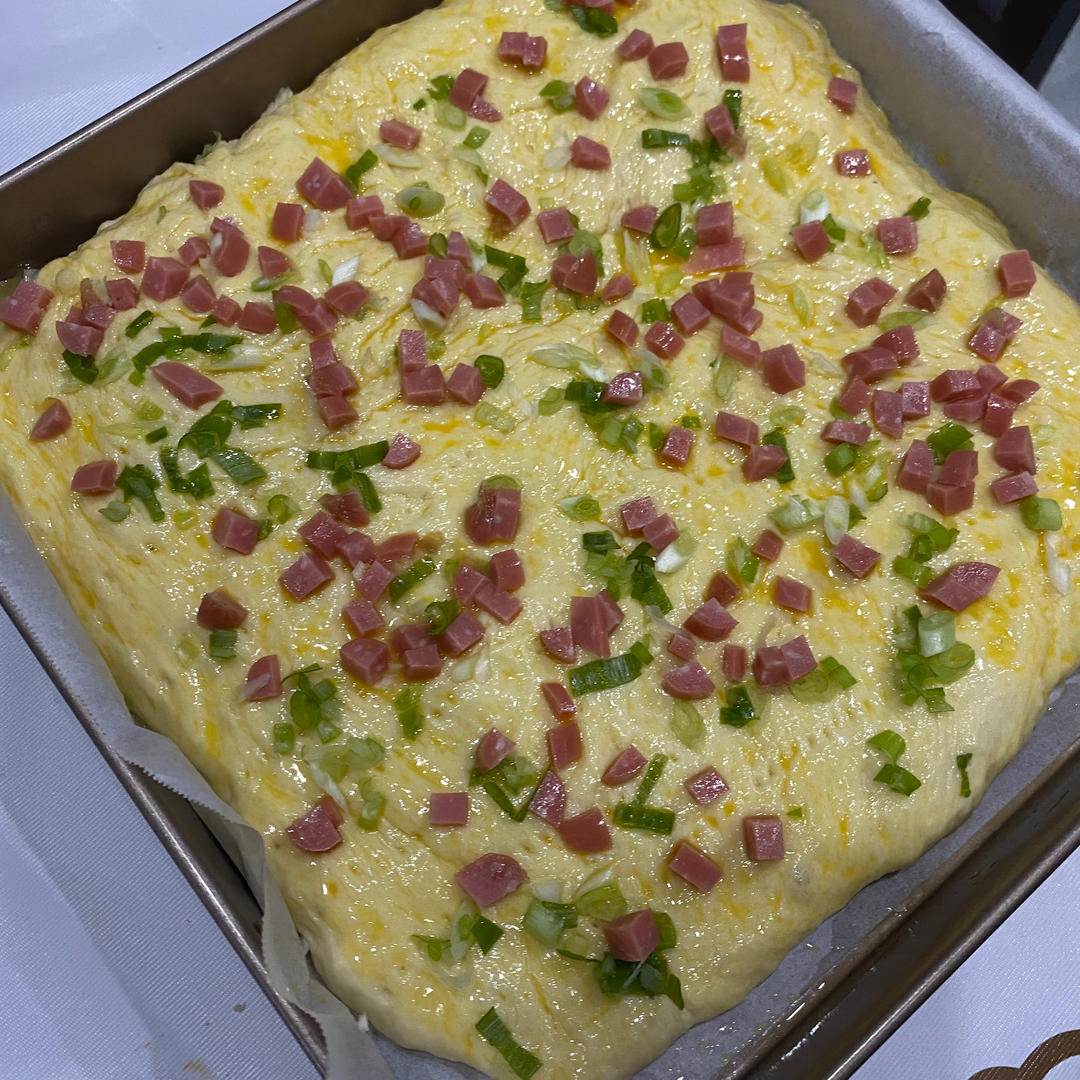 超好吃的香葱肉松面包卷，新手卷不裂配方，图文详解，成功率极高