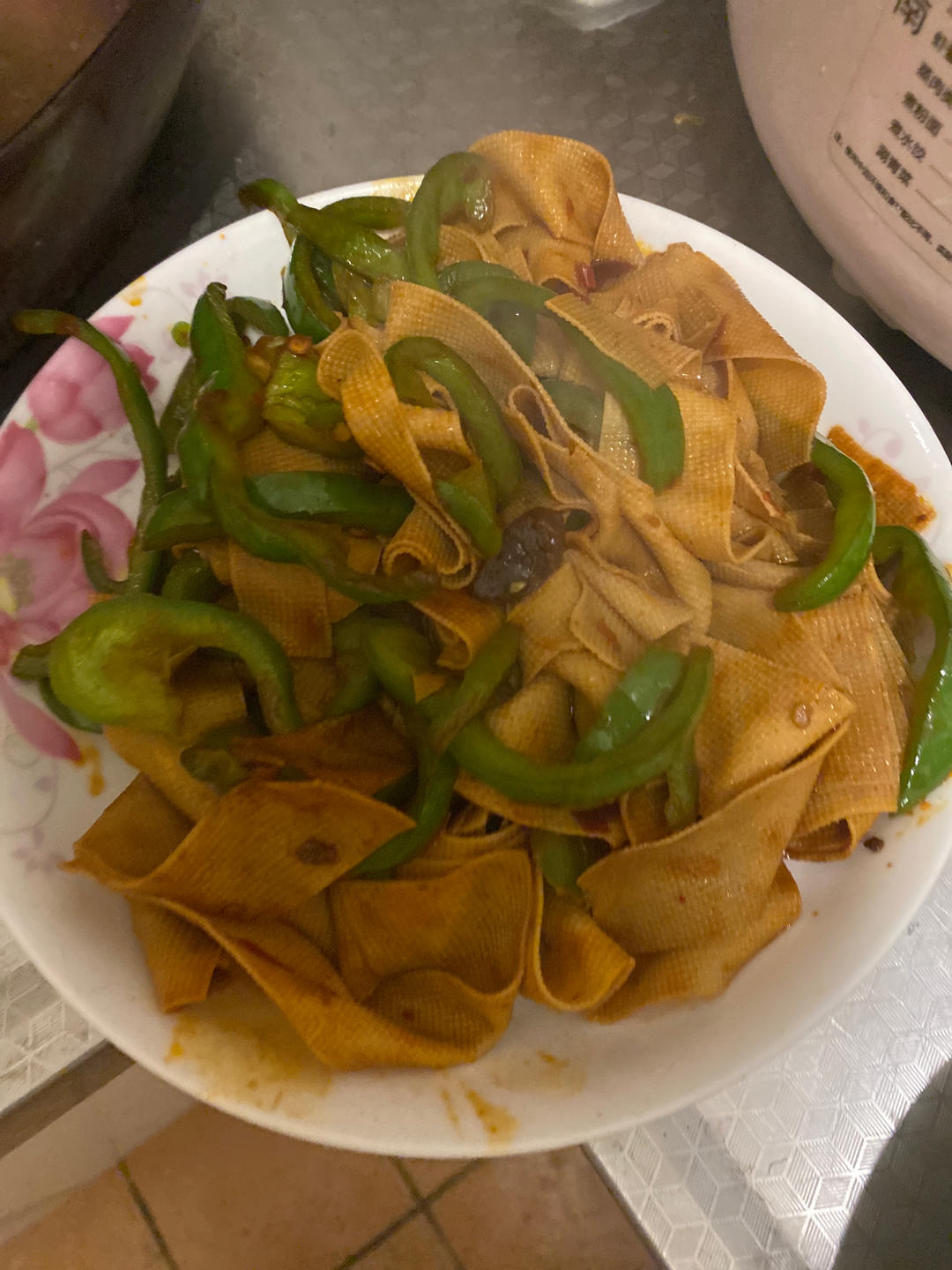 青椒炒豆皮