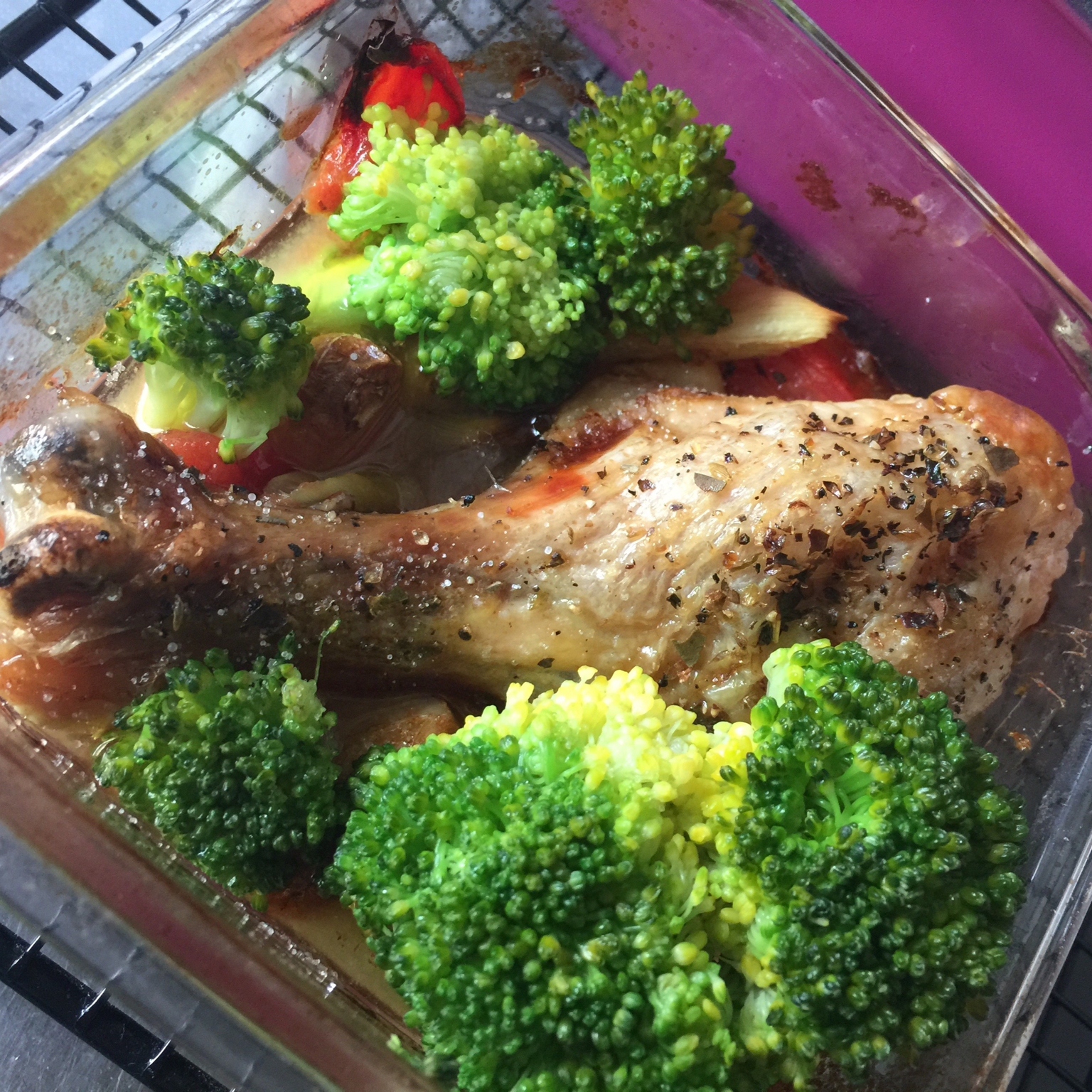 香蒜蕃茄烤鸡腿