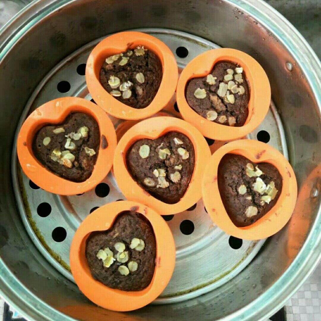 无糖无油全麦可可香蕉玛芬｜一人份健康甜品#Healthydessert#