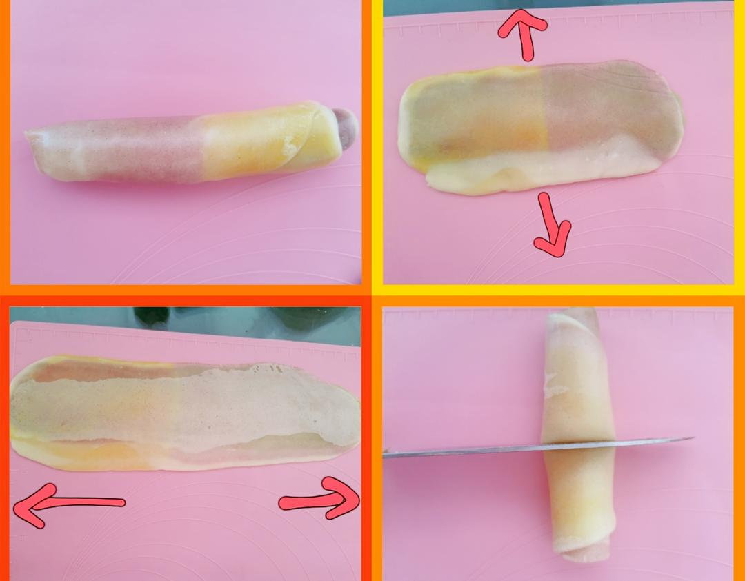 超详细蔓越莓椰蓉彩虹酥教程！不用揉手套膜！馅儿还可以做月饼呀！的做法 步骤12