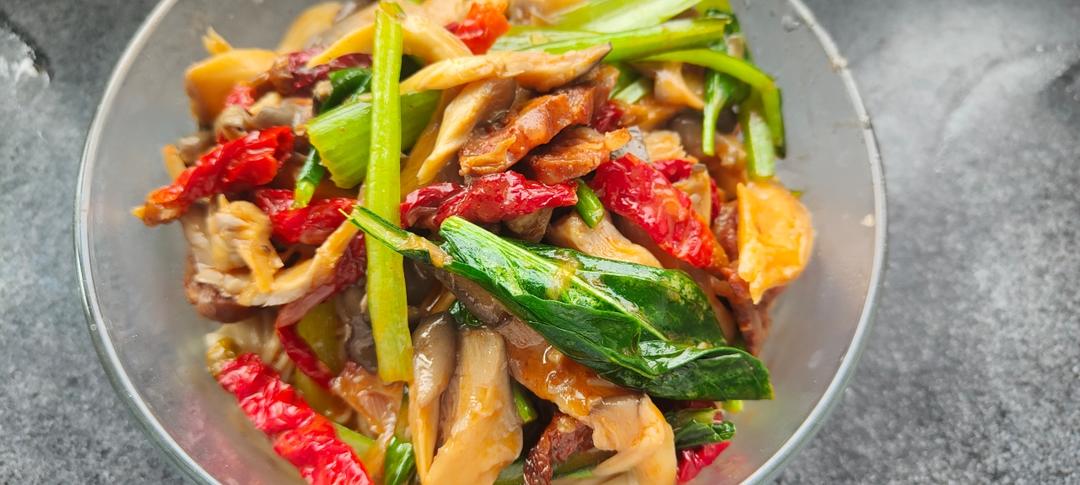 蚝油鲜蘑炒肉片