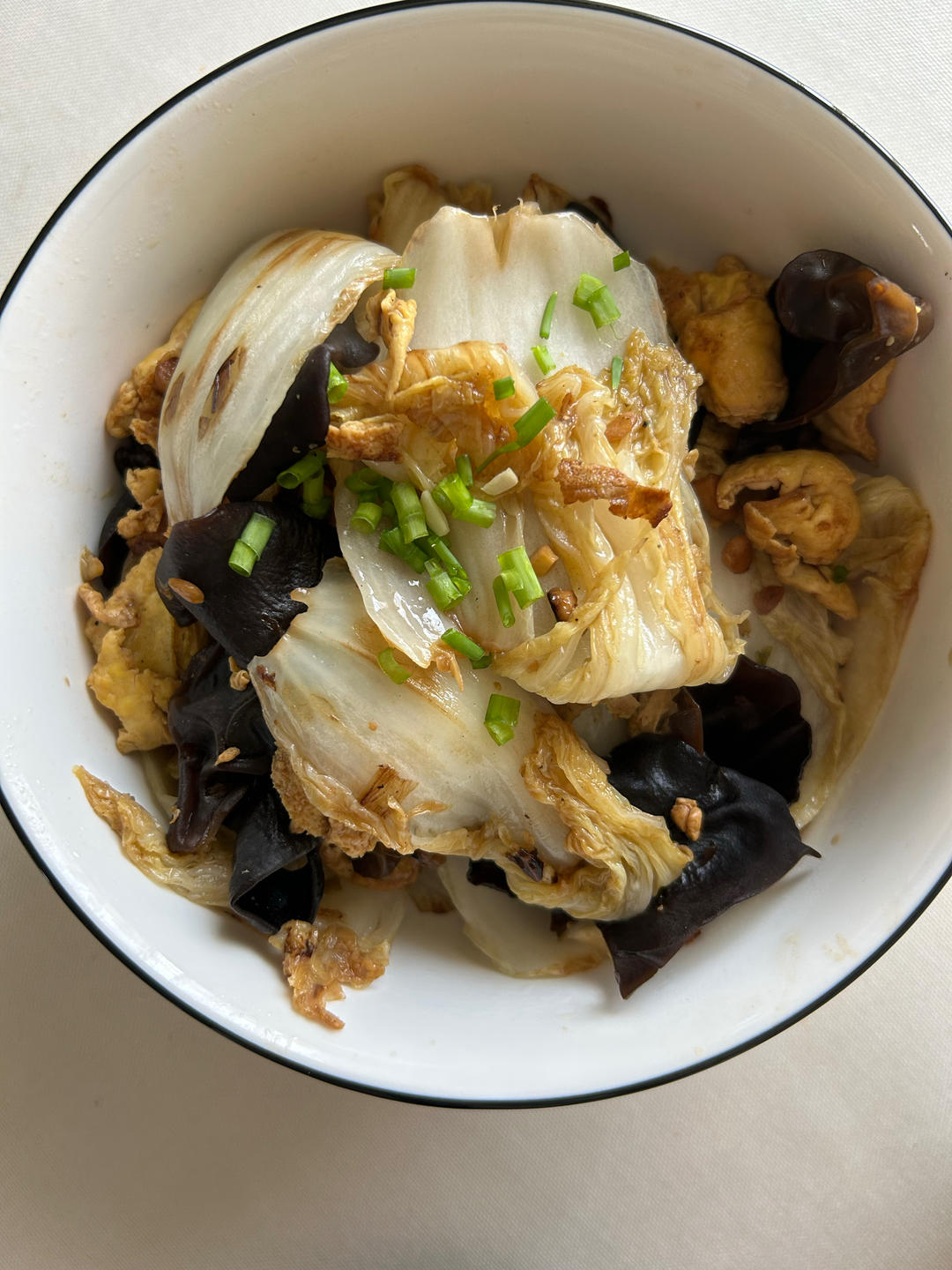 超级清爽菜之鸡蛋奶白菜炒木耳