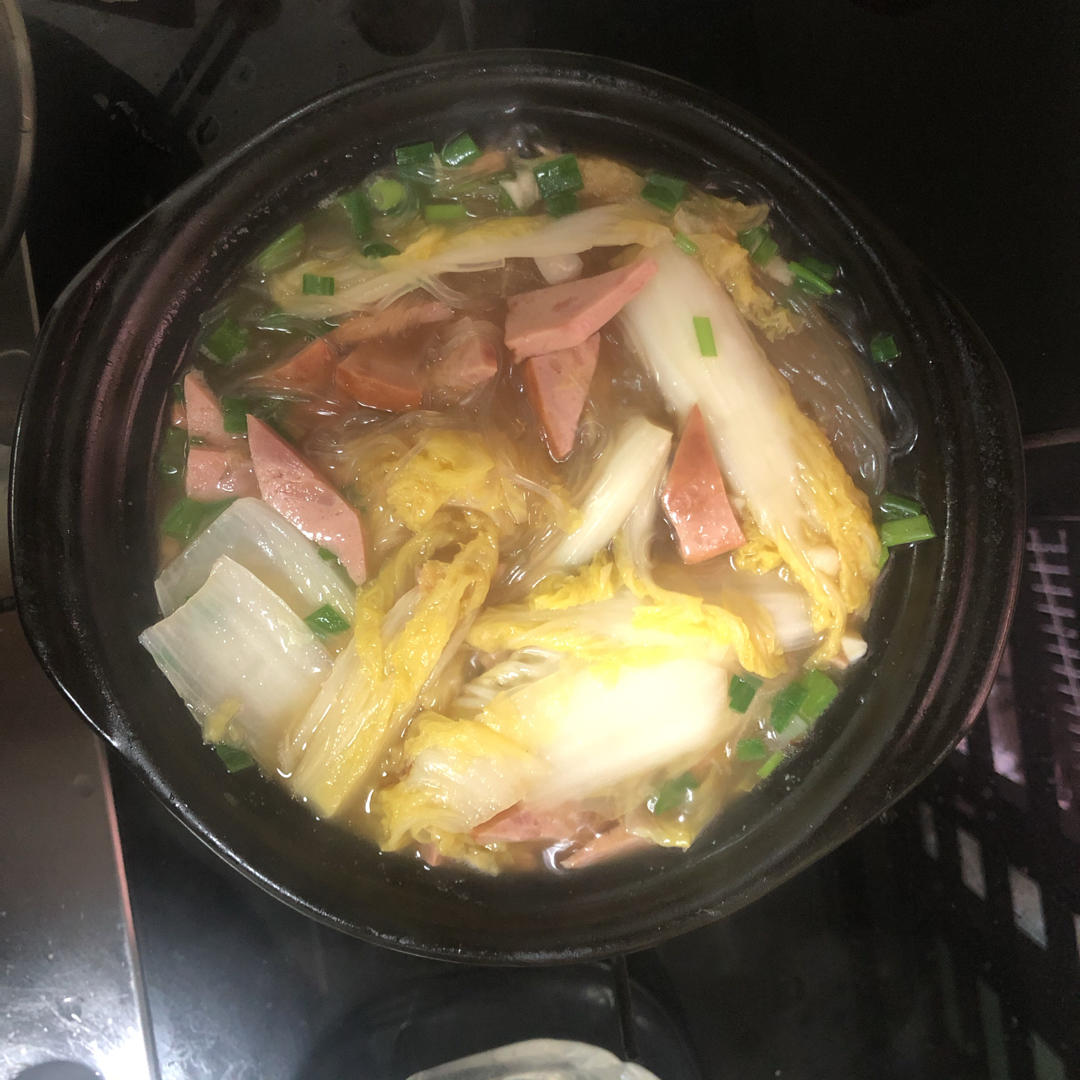 娃娃菜粉丝煲，低卡又鲜美