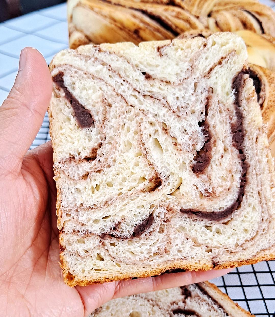 豆沙大理石吐司｜开酥入门｜一次发酵