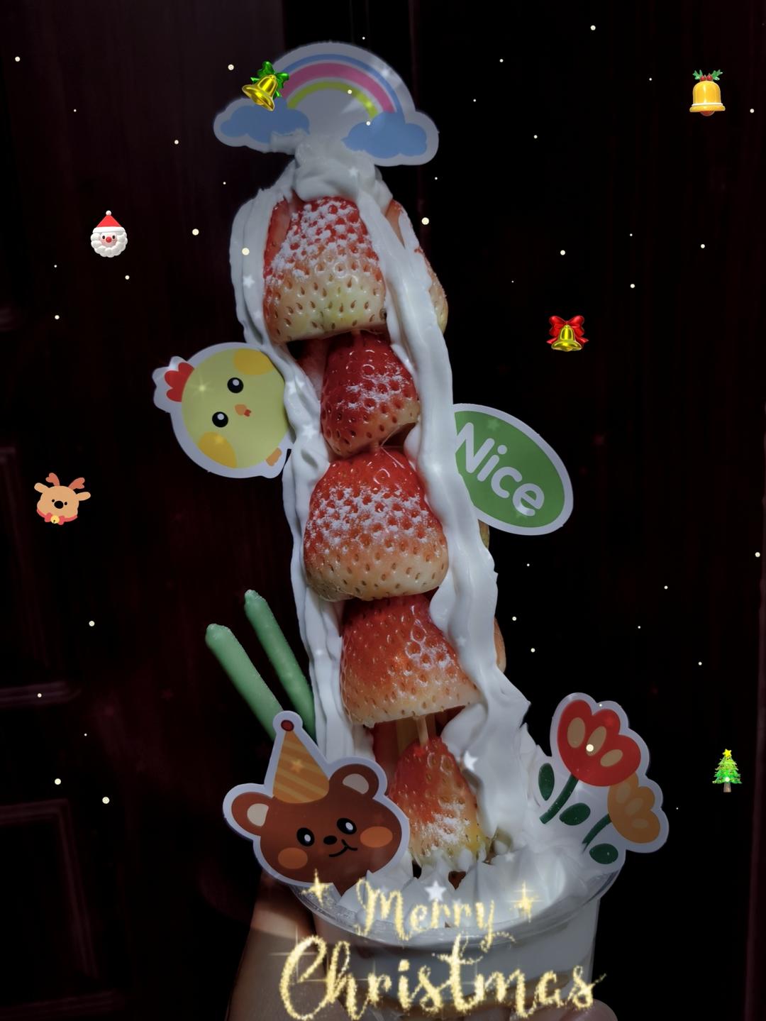 私房一看就会的网红甜品圣诞草莓塔超简单