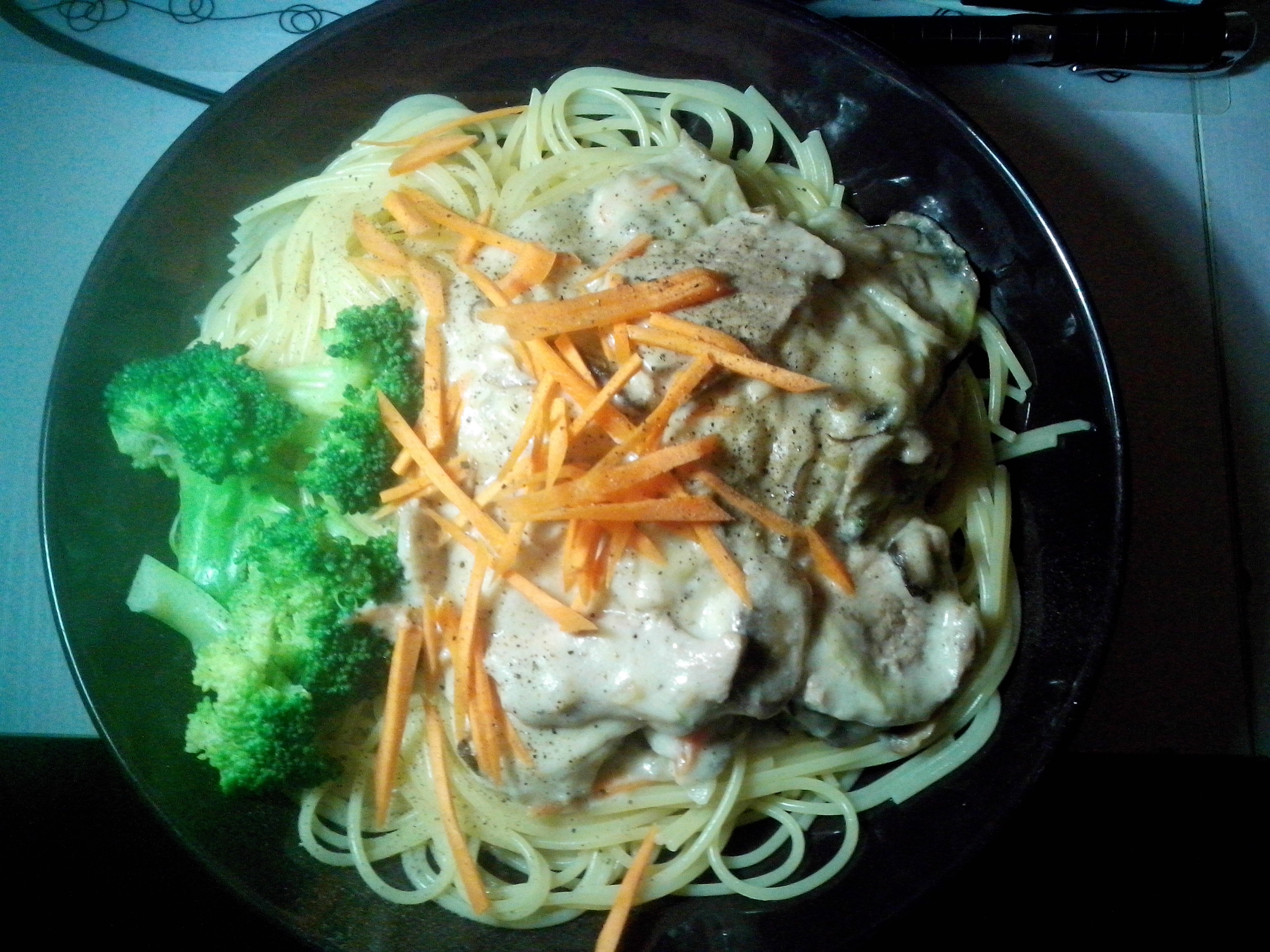 奶油培根蘑菇意面