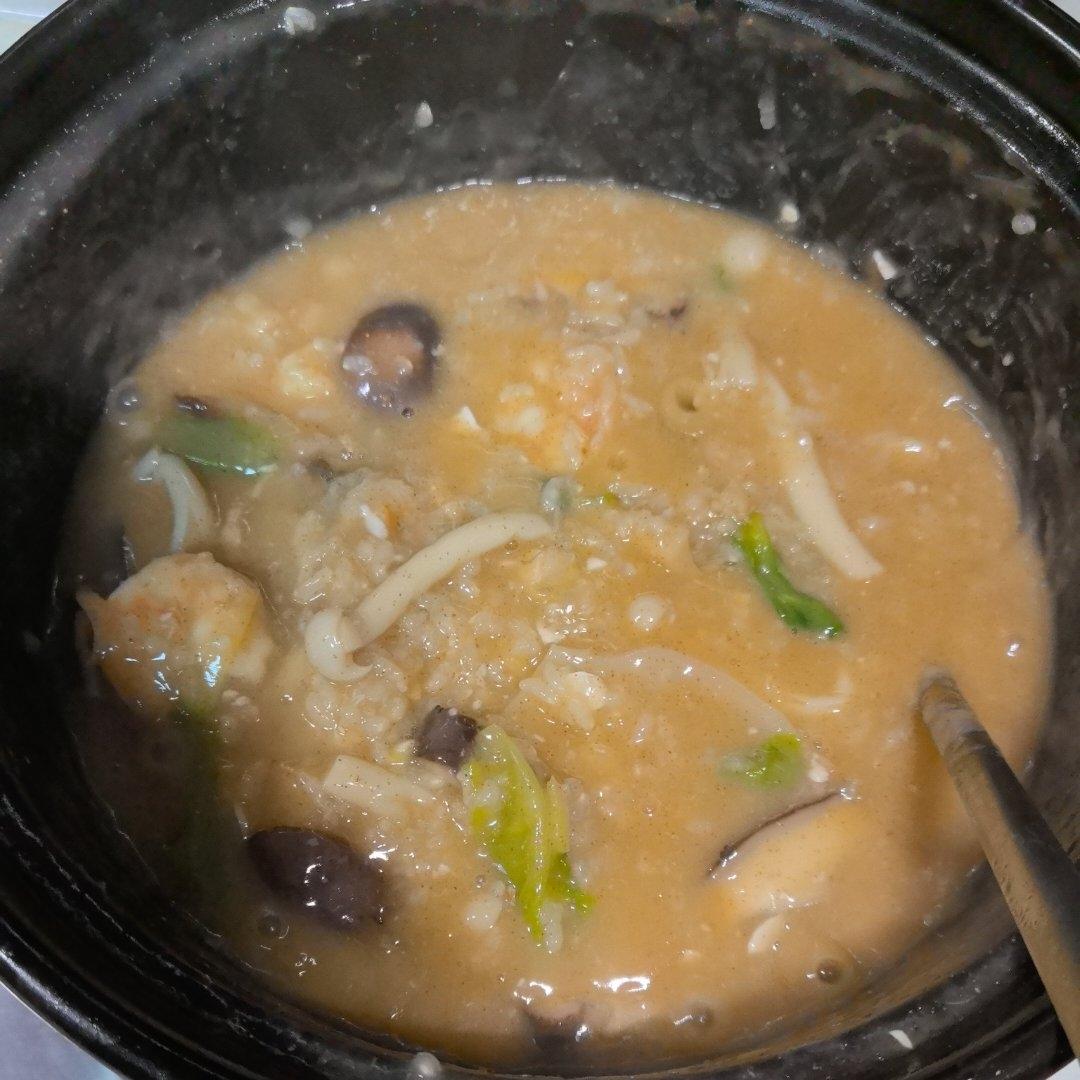 鲜到掉头的干贝鲜虾海鲜粥