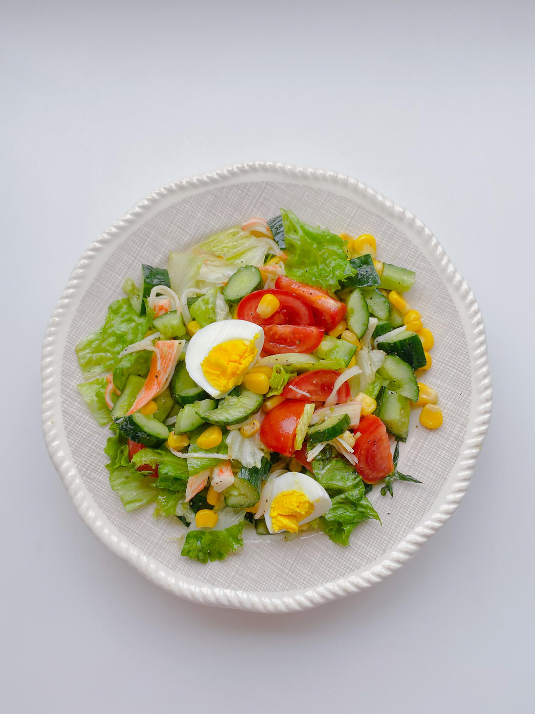 小咪1124做的低脂轻卡生菜02蟹棒沙拉01