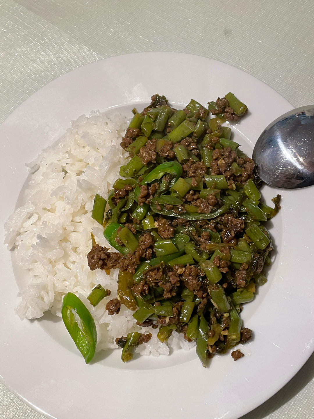 肉沫豆角下饭菜